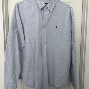 Ralph Lauren Men's Light Blue Pinstripe Shirt